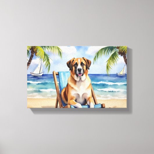 Anatolische Herdershond Strand Scene Canvas Afdruk (Voorkant)