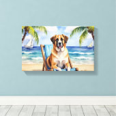 Anatolische Herdershond Strand Scene Canvas Afdruk (Insitu (Houten vloer))