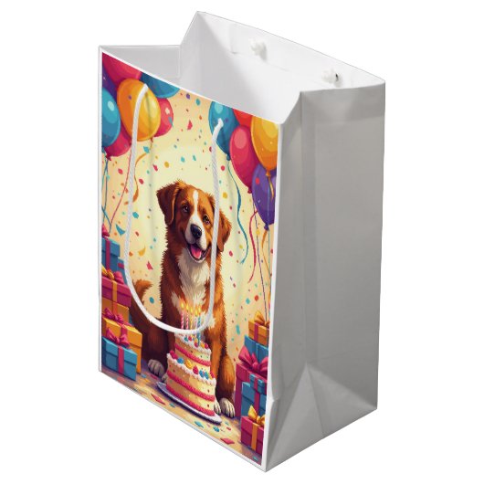 Anatolische Herdershond Verjaardagsfeest Medium Cadeauzakje (Voorkant Gekanteld)