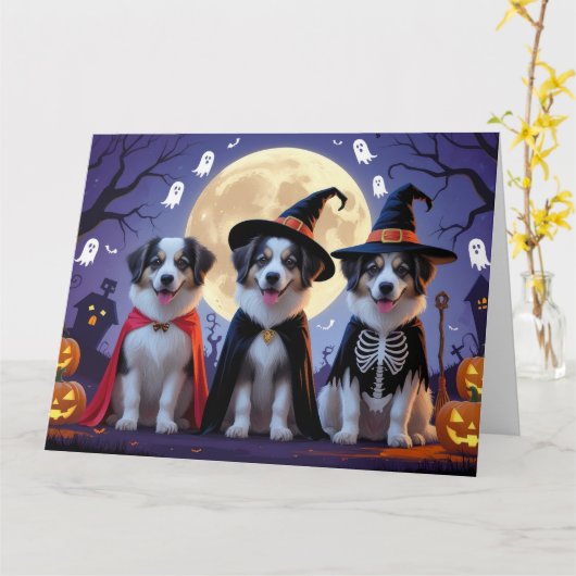 Anatolische Herdershonden Pompoen Halloween Grappi Kaart (Gele Bloem)
