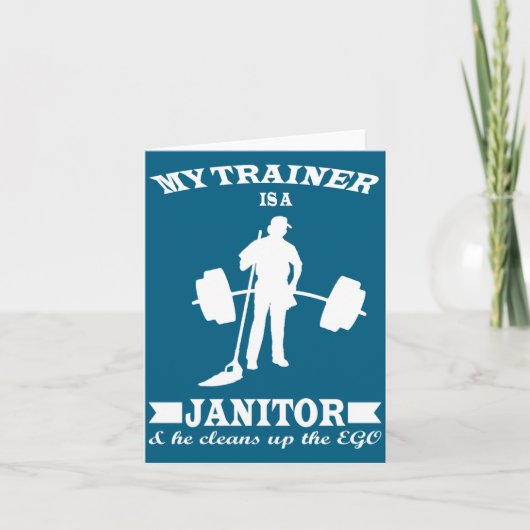 Anatoly My Trainer Is Janitor Funny Gym Prank Kaart (Voorkant)