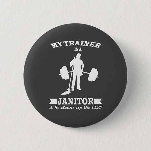 Anatoly My Trainer Is Janitor Funny Gym Prank  Ronde Button 5,7 Cm (Voorkant)
