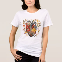 Anatomical Floral Heart" T-shirt voor dames