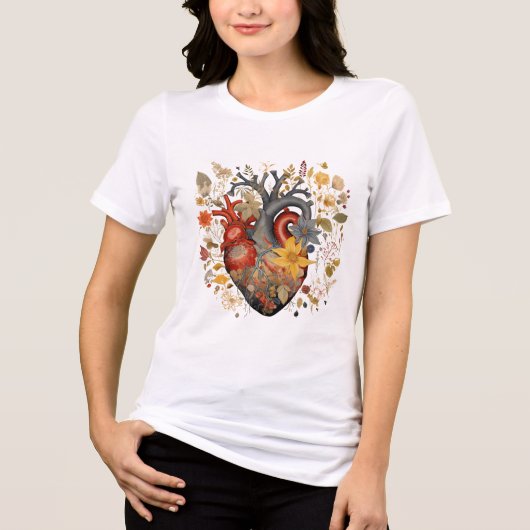 Anatomical Floral Heart" T-shirt voor dames (Voorkant)