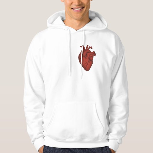 Anatomical Heart Art – Red Vintage Illustration De Hoodie (Voorkant)