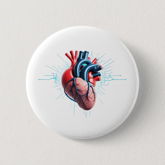 Anatomical Heart - Artistic Medical Illustration Ronde Button 5,7 Cm (Voorkant)