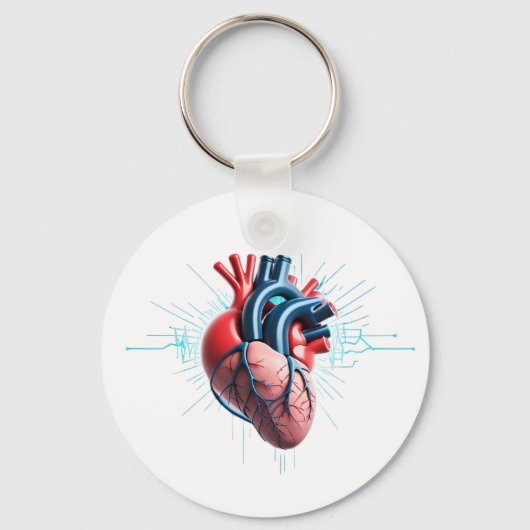 Anatomical Heart - Artistic Medical Illustration Sleutelhanger (Voorkant)