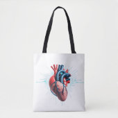 Anatomical Heart - Artistic Medical Illustration Tote Bag (Voorkant)