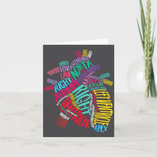 Anatomical Heart Design Cardiac Cardiovascular Icu Kaart (Voorkant)
