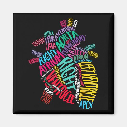 Anatomical Heart Design Cardiac Cardiovascular Icu Magneet (Voorkant)