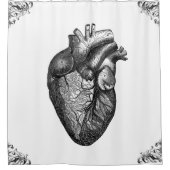 Anatomical Heart Diagram Gothic Black Douchegordijn (Voorkant)