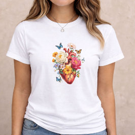 Anatomical Heart Floral Art Tri-Blend Shirt