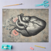 Anatomical Heart Floral Decoupage Paper Tissuepapier (Craft)