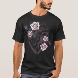 Anatomical Heart Floral Heart Anatomie and Flowers T-shirt