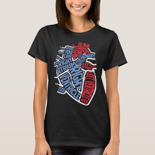 Anatomical Heart Medical Parts Cardiologist Surgeo T-shirt (Voorkant)