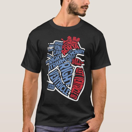 Anatomical Heart Medical Parts Cardiologist Surgeo T-shirt (Voorkant)