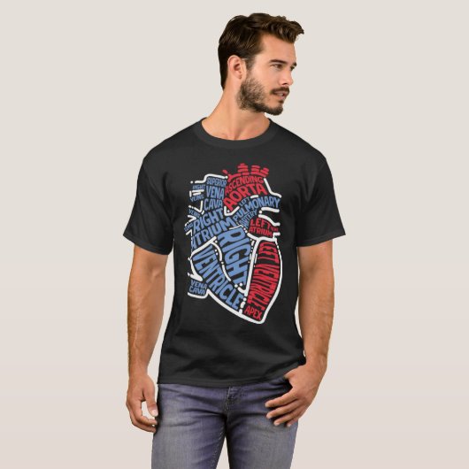 Anatomical Heart Medical Parts Cardiologist Surgeo T-shirt (Voorkant volledig)