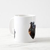 anatomical heart mug cosmic heart galaxy art cup s koffiemok (Voorkant links)