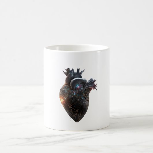 anatomical heart mug cosmic heart galaxy art cup s koffiemok (Center)