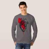 Anatomical Heart Trash Polka Art Long Sleeve T-shirt (Voorkant volledig)