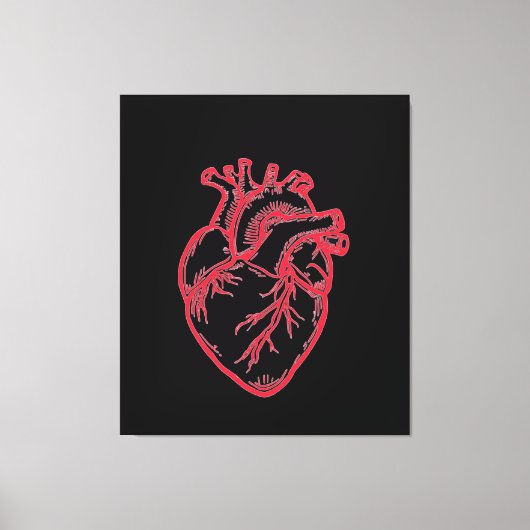 Anatomical Heart Valentine Shirt Canvas Afdruk (Voorkant)
