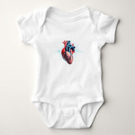 Anatomical Heart with EKG - Medical Art Design Romper