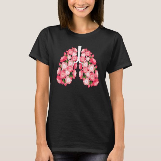 Anatomical Lungs Flowers Medical Science Anatomy T T-shirt (Voorkant)