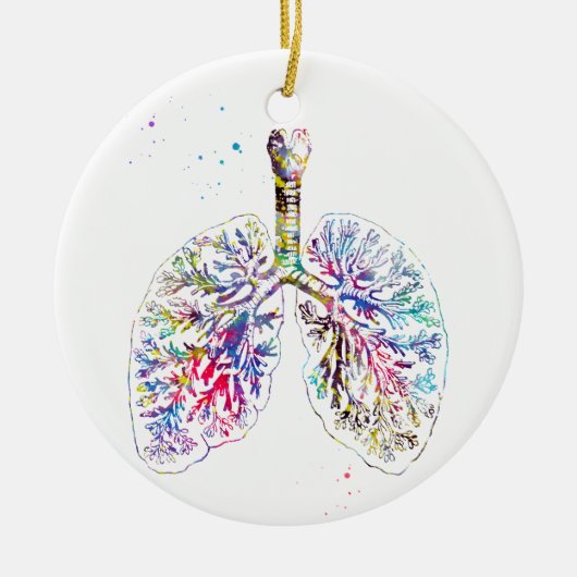 Anatomical Lungs Keramisch Ornament (Voorkant)
