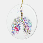 Anatomical Lungs Keramisch Ornament (Links)