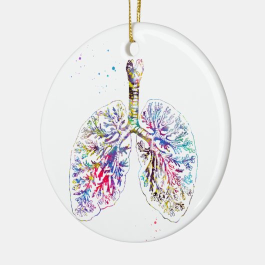 Anatomical Lungs Keramisch Ornament (Links)