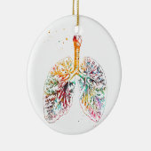 Anatomical Lungs Keramisch Ornament (Rechts)