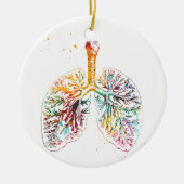 Anatomical Lungs Keramisch Ornament (Voorkant)