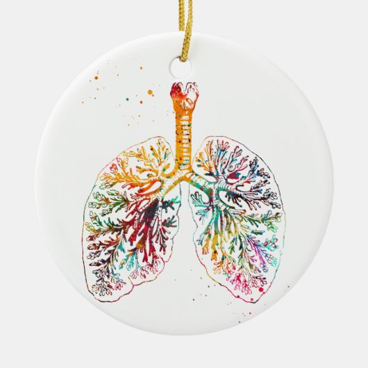 Anatomical Lungs Keramisch Ornament (Voorkant)