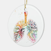 Anatomical Lungs Keramisch Ornament (Links)