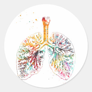 Anatomical Lungs Ronde Sticker