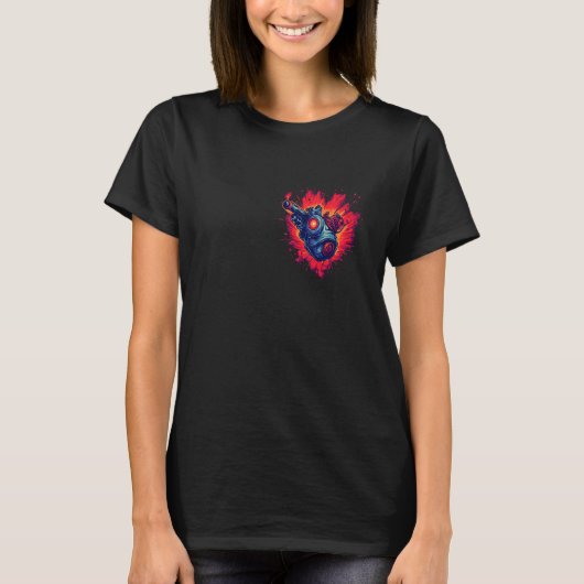 Anatomical Mechanical Heart with Laser Gun Cyberpu T-shirt (Voorkant)