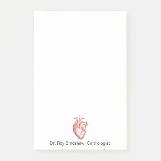 Anatomical Red Heart Illustration Medical Post-it® Notes (Voorkant)