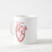 Anatomical Red Heart Print Coffee Mok (Voorkant links)