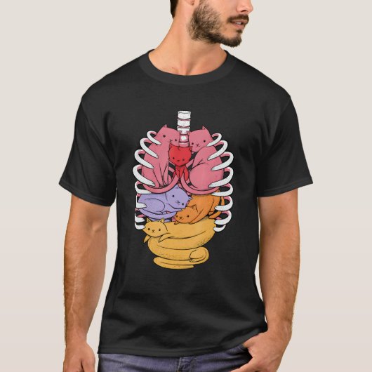 Anatomicat Menselijke Anatomie Röntgenkat T-shirt (Voorkant)