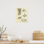 anatomie Afdrukken Botten Baarwervel Poster (Keuken)