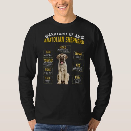 Anatomie Anatolische Herder voor Vrouwen Mannen T-shirt (Voorkant)