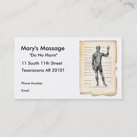 Anatomie Anterior Afsprakenkaartje (Voorkant)