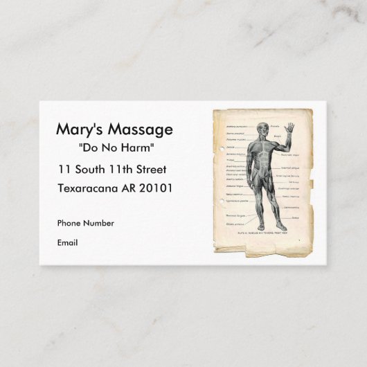 Anatomie Anterior Afsprakenkaartje (Voorkant)