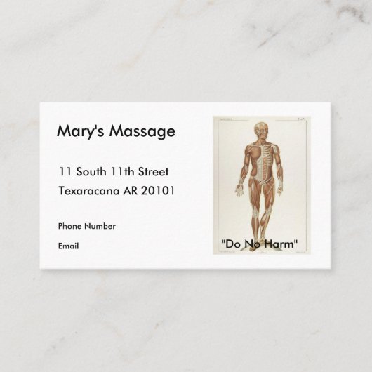 Anatomie Anterior Afsprakenkaartje (Voorkant)