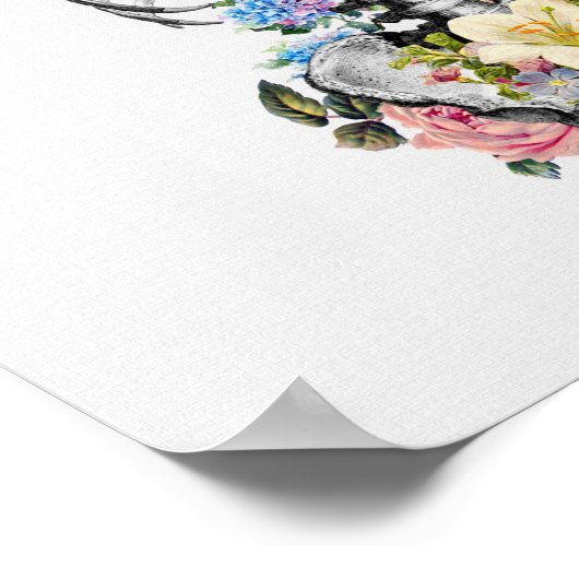 Anatomie Art Print Skeleton Flowers | Medische wan (Hoek)