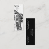  anatomie | B/W Torso (circa 1852) Mini Visitekaartje (Voorkant / Achterkant)