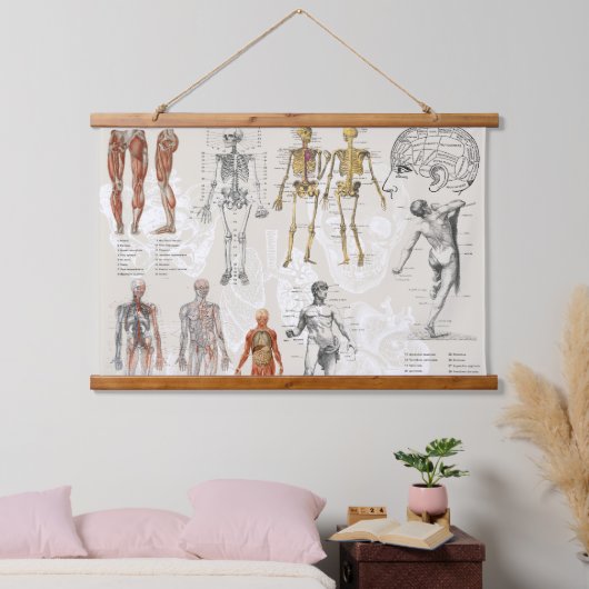  anatomie biologie illustraties hangend wandkleed (Slaapkamer)