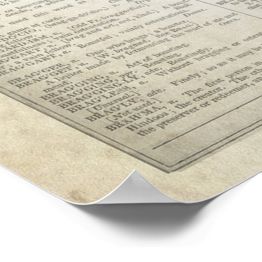 Anatomie Brain Floral Dictionary Art Collage Poster (Hoek)