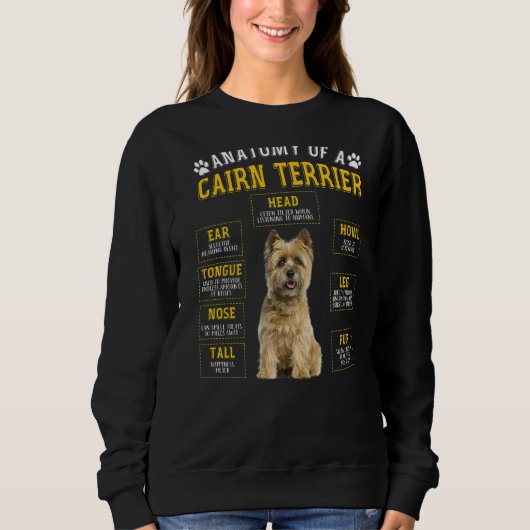 Anatomie Cairn Terrier voor Vrouwen Mannen Trui (Voorkant)
