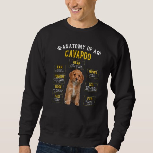 Anatomie Cavapoo voor Vrouwen Mannen Trui (Voorkant)